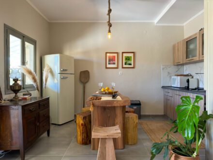 Kitchen with dining table.