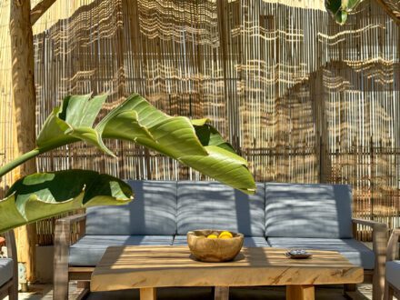 Outdoor furniture by the pool